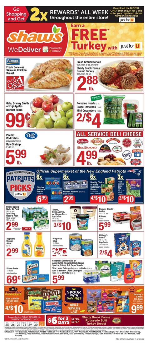 Shaws weekly flyer woodsville nh - . Claimed. Grocery Stores, Bakeries, Delicatessens. Be the first to review! OPEN NOW. Today: 7:00 am - 9:00 pm. More Info. Ads, justforU Digital Coupons & Earn Gas …